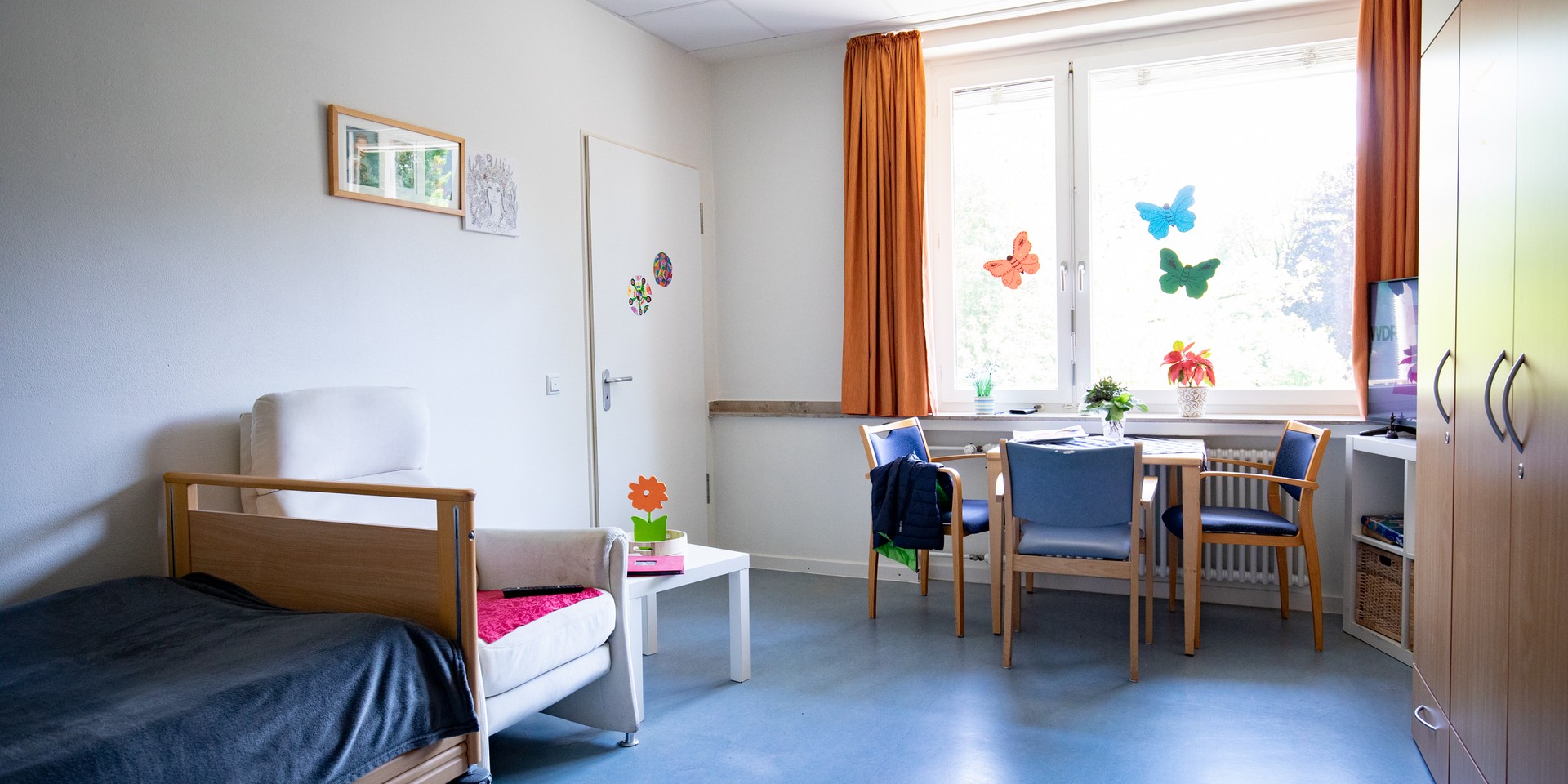 Beispiel für eine Bewohnerzimmer in Lippstadt-Eickelborn.